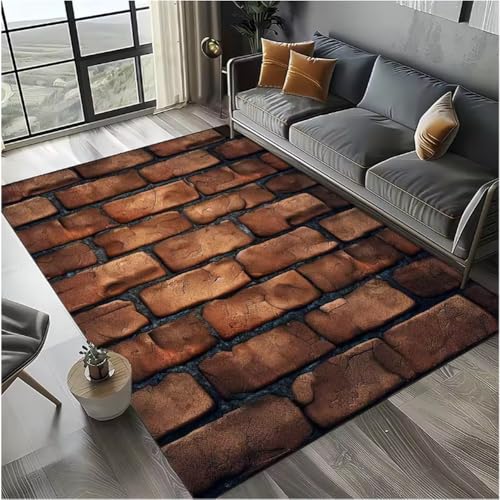 JIAOJING Teppich Ziegel Stein Gebäude Wand Originalität Teppich Für Wohnzimmer Schlafzimmer Wohnkultur rutschfest Für Sofa Fußmatte 120X160Cm JIAOJING Teppich Ziegel Stein Gebäude Wand Originalität Teppich Für Wohnzimmer Schlafzimmer Wohnkultur rutschfest Für Sofa Fußmatte 120X160Cm von JIAOJING