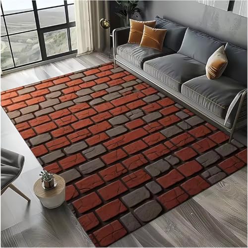 JIAOJING Teppich Ziegel Stein Gebäude Wand Originalität Teppich Für Wohnzimmer Schlafzimmer Wohnkultur rutschfest Für Sofa Fußmatte 120X160Cm JIAOJING Teppich Ziegel Stein Gebäude Wand Originalität Teppich Für Wohnzimmer Schlafzimmer Wohnkultur rutschfest Für Sofa Fußmatte 120X160Cm von JIAOJING