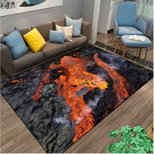 JIAOJING Volcano Lava Magma Teppiche Teppich Für Schlafzimmer Dekor Wohnzimmerteppiche Nachttisch rutschfeste Bodenmatte Hauseingang Fußmatte 100X160Cm JIAOJING Volcano Lava Magma Teppiche Teppich Für Schlafzimmer Dekor Wohnzimmerteppiche Nachttisch rutschfeste Bodenmatte Hauseingang Fußmatte 100X160Cm von JIAOJING