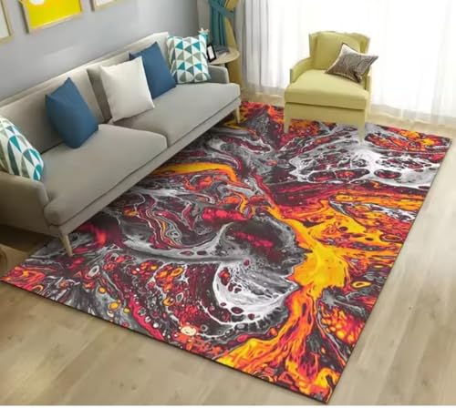 JIAOJING Vulkanischer Lavateppich Wohnzimmer rutschfeste Bodenmatte Couchtisch Bereich Teppiche Für Schlafzimmer Teppiche 100X160Cm JIAOJING Vulkanischer Lavateppich Wohnzimmer rutschfeste Bodenmatte Couchtisch Bereich Teppiche Für Schlafzimmer Teppiche 100X160Cm von JIAOJING