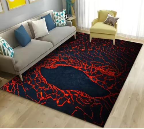 JIAOJING Vulkanischer Lavateppich Wohnzimmer rutschfeste Bodenmatte Couchtisch Bereich Teppiche Für Schlafzimmer Teppiche 160X280Cm von JIAOJING