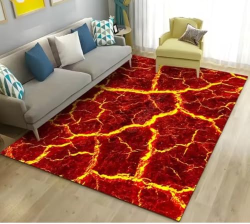 JIAOJING Vulkanischer Lavateppich Wohnzimmer rutschfeste Bodenmatte Couchtisch Bereich Teppiche Für Schlafzimmer Teppiche 50X80Cm von JIAOJING