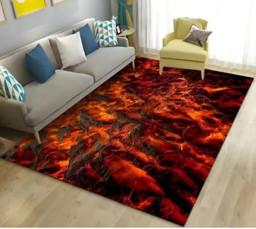 JIAOJING Vulkanischer Lavateppich Wohnzimmer rutschfeste Bodenmatte Couchtisch Bereich Teppiche Für Schlafzimmer Teppiche 80X150Cm von JIAOJING