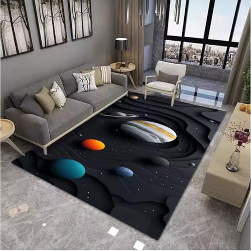 JIAOJING Weltraum Astronaut Teppich Für Wohnzimmer Küche Schlafzimmer Dekorative Matte Home Creative Dekoration Teppich 140X200Cm von JIAOJING