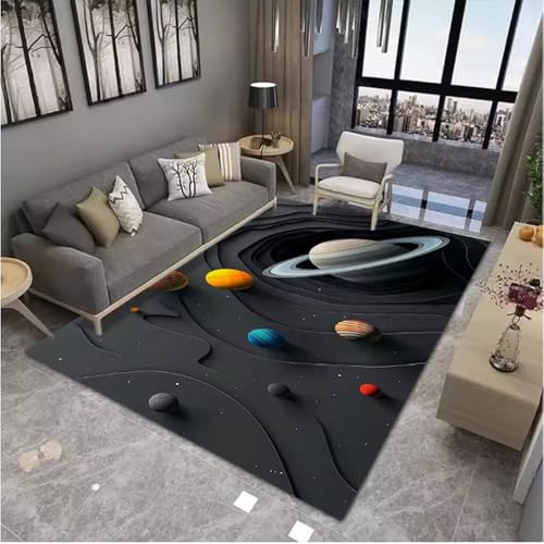 JIAOJING Weltraum Astronaut Teppich Für Wohnzimmer Küche Schlafzimmer Dekorative Matte Home Creative Dekoration Teppich 160X230Cm von JIAOJING