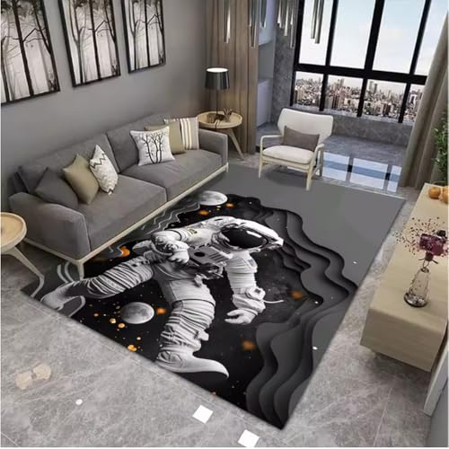 JIAOJING Weltraum Astronaut Teppich Für Wohnzimmer Küche Schlafzimmer Dekorative Matte Home Creative Dekoration Teppich 50X80Cm von JIAOJING