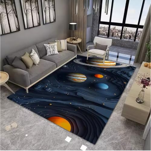 JIAOJING Weltraum Astronaut Teppich Für Wohnzimmer Küche Schlafzimmer Dekorative Matte Home Creative Dekoration Teppich 80X150Cm von JIAOJING