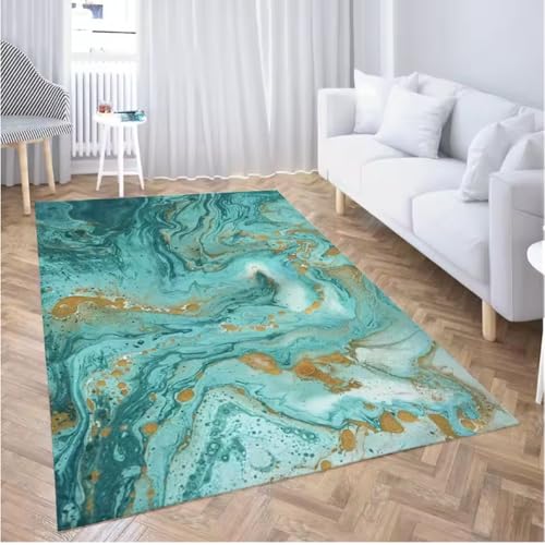 JIAOJING rutschfeste Bereichsteppiche Türkis Und Grau Abstrakte Kunst Wohnkultur Teppiche Für Wohnzimmer Schlafzimmer Esszimmer 50X80Cm JIAOJING rutschfeste Bereichsteppiche Türkis Und Grau Abstrakte Kunst Wohnkultur Teppiche Für Wohnzimmer Schlafzimmer Esszimmer 50X80Cm von JIAOJING