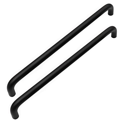 2Pcs Möbelgriffe Schrankgriffe Küchengriffe Türgriffe Türdrücker Möbelknöpfe Aluminiumlegierung Türklinken Zieht Griffe Aussentür für Schuhschränke Schubladen,Schwarz (Hole distance 320mm) von JIAOLUN123