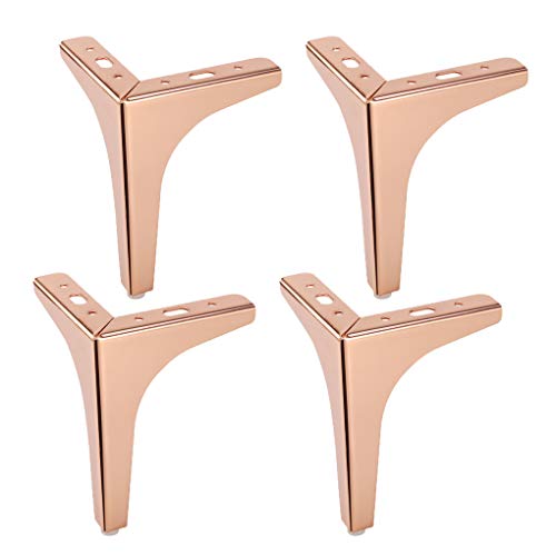 4 MöBelfüße Möbelbeine Ersatzfußmöbelhalterung Fuß Roségold Eisenbett Fußsofa Nachttisch Küchenfuß Werkbank Tischfuß, DIY Eisenwaren Möbel-Zubehör(13.5cm) von JIAOLUN123