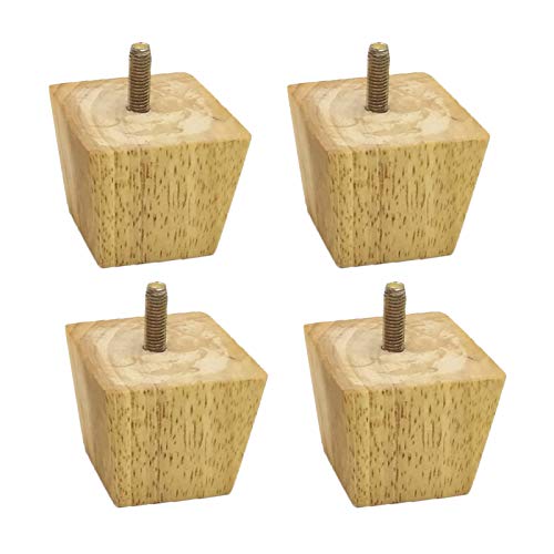 4 Stück Ersatz Möbelfüße aus Holz Möbelbeine Möbelfüsse Holz Sofafüße,Tischbeine Platz Massivholz Holzfarbe Aus Eiche für Stühle Bett Schrank,M8 Schraubenbolzen(80mm) von JIAOLUN123