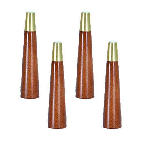 4 Stück Holz Tischbeine Gerader Kegel Massivholz Konisch Ersatz Möbelfüße Möbelbeine für Sofa Bett Schrank Holz Möbel Beine Ersatz für Schrank Stuhl Couch Bett Füße(Walnut18cm) von JIAOLUN123