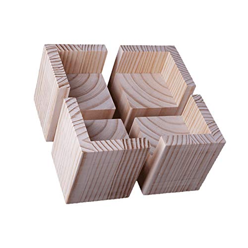 4 Stück MÖbel Riser Möbelbeine Holz Home Möbelfüße Bett Erhöhen Sie Die Möbelhöhe 10cm,Möbelerhöher,Erhöhung Für Möbel,Holztisch Schreibtisch Betterhöhung(12 * 12cm) von JIAOLUN123