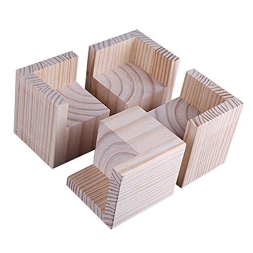 4 Stück Möbelbeine Holz Home MÖbel Riser Möbelfüße Bett Erhöhen Sie Die Möbelhöhe 5cm,Möbelerhöher,Erhöhung Für Möbel,Holztisch Schreibtisch Betterhöhung(8 * 8cm) von JIAOLUN123