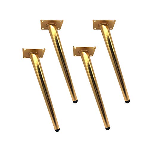 4 Stück Möbelfüße,Schräg Konisch Möbelbeine Metal,für Couchtisch, Esstisch, Schreibtisch, Nachttisch Hardware-Zubehör,gold(40cm) von JIAOLUN123