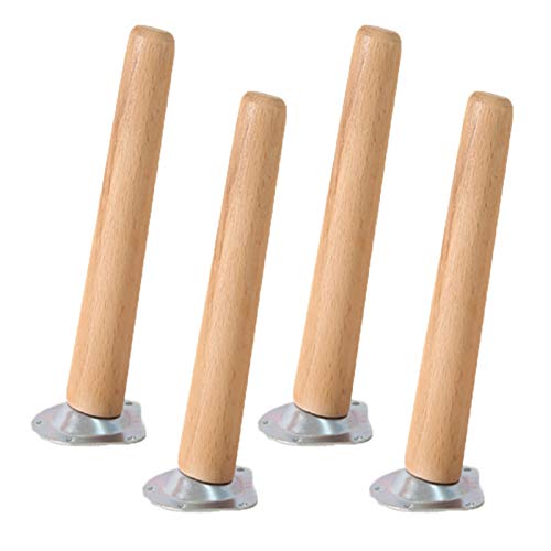 4 Stück Möbelfüße Holz Möbelbeine Aus Holz Runde Form Tischbeine Massivholz Neigung Möbelfüsse Ersatz Möbelbeine Sofabeine für Sofa Schrank und Bett(60cm) von JIAOLUN123