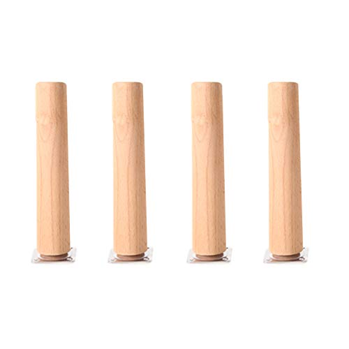4 Stück Möbelfüße Holz Möbelbeine Aus Holz Runde Form Tischbeine Massivholz Vertikal Möbelfüsse Ersatz Möbelbeine Sofabeine für Sofa Schrank und Bett(10cm) von JIAOLUN123