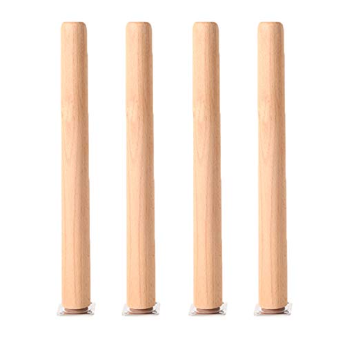4 Stück Möbelfüße Holz Möbelbeine Aus Holz Runde Form Tischbeine Massivholz Vertikal Möbelfüsse Ersatz Möbelbeine Sofabeine für Sofa Schrank und Bett(60cm) von JIAOLUN123