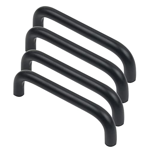 4 Stück Möbelgriffe Schrankgriffe schwarz Küchengriffe Aluminium Türgriffe Türdrücker Möbelknöpfe Türklinken Zieht Griffe Aussentür für Schränke Schuhschränke Schubladen (Hole distance 128mm) von JIAOLUN123
