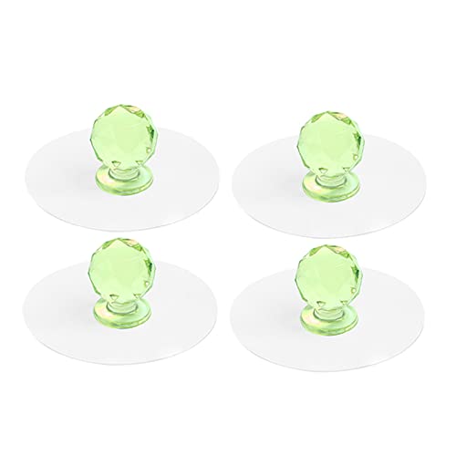 4 Stücke Schubladegriff selbstklebend Kommodenknöpfe Unsichtbar schlagfrei Schrankgriff Acryl Zierteile Küchengriffe Kleiderschrank Türgriff für Vitrinenschrank Stockgriff (green) von JIAOLUN123