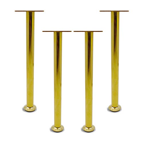 4PCS Nachttischbeine Metallfuß Verstellbare Möbelbeine Edelstahl Möbelfüße Möbelfüsse Geeignet Für Bett Sofa Tisch Füße Couchtisch Teetisch Beine Ersatzkabinettfüße Schrankbeine(gold31cm) von JIAOLUN123