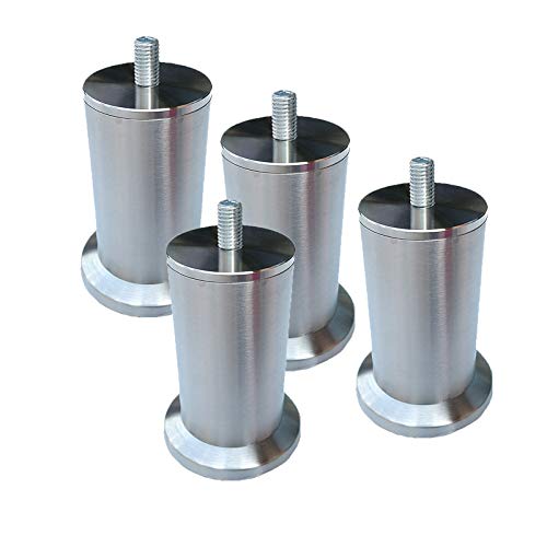 Möbelbeine Möbelfüße Edelstahl Metall Möbelfüße Runde Beine Möbelfüße Tisch Bett Schrank Sofa Beine Ersatzkabinettfüße 4er M10 Schraube(12.5cm) von JIAOLUN123