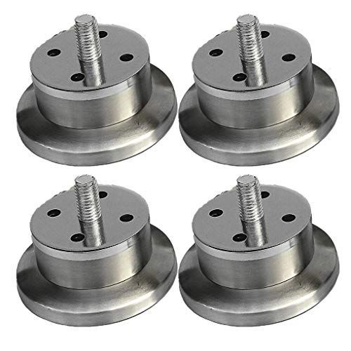 Möbelfüße Edelstahl Möbelbeine Metall 3cm Möbelfüße Runde Beine Möbelfüße Tisch Bett Schrank Sofa Beine Ersatzkabinettfüße 4er(3cm+M10) von JIAOLUN123