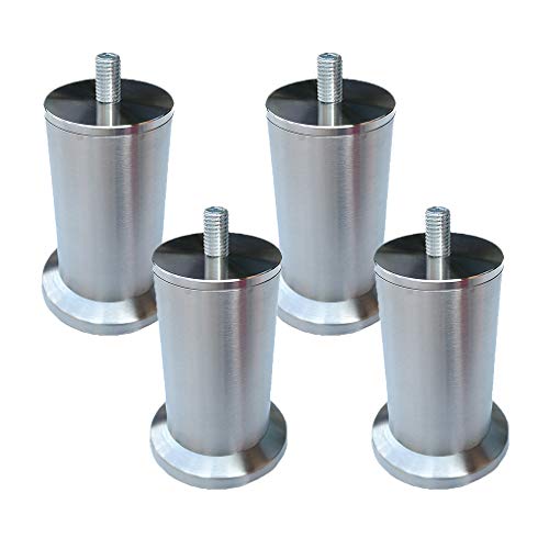 Möbelfüße Edelstahl Möbelbeine Metall Möbelfüße Runde Beine Möbelfüße Tisch Bett Schrank Sofa Beine Ersatzkabinettfüße 4er M8 Schraube(9.8cm) von JIAOLUN123