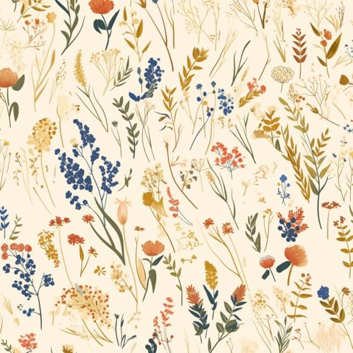 Abziehbare Tapete Retro Orange Blume Blatt Löwenzahn Kontaktpapier Klebefolie Möbel Tapete Kinderzimmer Muster Dekofolie Möbelfolie Selbstklebend Wand Tapeten Wohnzimmer Schrankfolie Klebefolie Kinde von JIAOQSS