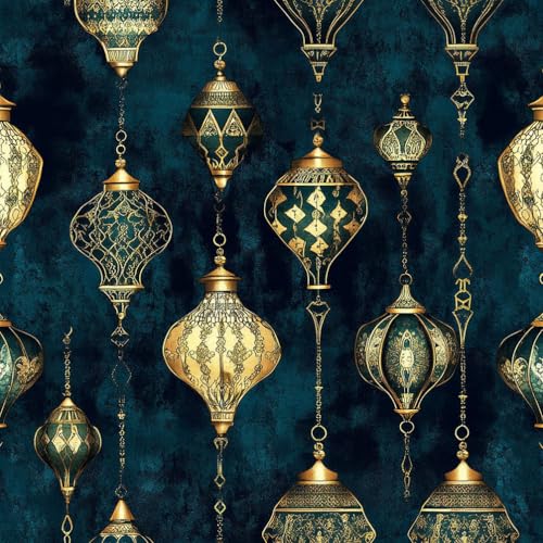 JIAOQSS Wandbelag selbstklebend Retro Blau Gold Laterne Arabische Laterne einfach anzubringen Klebefolie Möbel Muster Möbelfolie Selbstklebend für Schrank Tapete Schlafzimmer Muster JIAOQSS Wandbelag selbstklebend Retro Blau Gold Laterne Arabische Laterne einfach anzubringen Klebefolie Möbel Muster Möbelfolie Selbstklebend für Schrank Tapete Schlafzimmer Muster von JIAOQSS