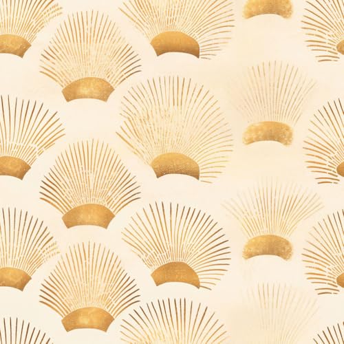 JIAOQSS Klebefolie für Wände Moderne abstrakte Streifen Gold und Weiß Streifen Sonne Mustertapete abnehmbar Vinyl Klebefolie für Wohnzimmer Schlafzimmer Küche Wand Schränke Dekor von JIAOQSS