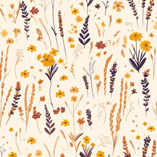 JIAOQSS Selbstklebende Tapete Retro Orange Blume Blatt Löwenzahn Kontaktpapier Klebefolie Vinyl Möbelfolie Wandpapier Dekorfolie Muster Folie für Wohnzimmer Schlafzimmer Küche Wand Möbel von JIAOQSS