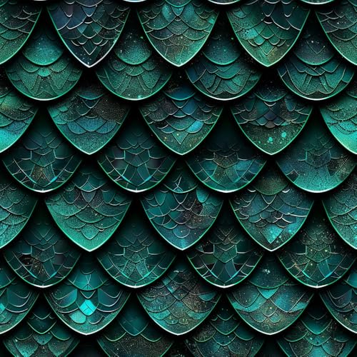 JIAOQSS Selbstklebende Tapete Smaragdgrüne Drachenschuppe Mustertapete Klebefolie Möbel Muster Tapeten Klebetapete Vinyl Wrap Wandtapete Wohnzimmer Schlafzimmer Möbelfolie Bunt Wasserdicht Wallpaper von JIAOQSS