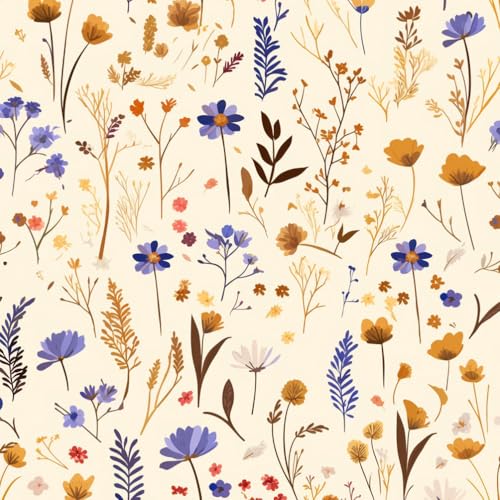 JIAOQSS Tapete die selbstklebt Retro Orange Blume Blatt Löwenzahn Mustertapete Wandtapete Klebefolie Möbel Wasserdichte Klebetapete Wohnzimmer Schlafzimmer Möbelfolie Dekor von JIAOQSS