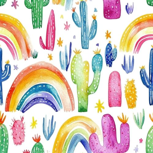 JIAOQSS Klebefolie für Wände Boho Kaktus Süßer Regenbogenkaktus Mustertapete Muster Möbel Folie Wandbelag Selbstklebend Wasserdicht Vinyl Klebefolie für Schlafzimmer Wohnzimmer Wand Möbel JIAOQSS Klebefolie für Wände Boho Kaktus Süßer Regenbogenkaktus Mustertapete Muster Möbel Folie Wandbelag Selbstklebend Wasserdicht Vinyl Klebefolie für Schlafzimmer Wohnzimmer Wand Möbel von JIAOQSS