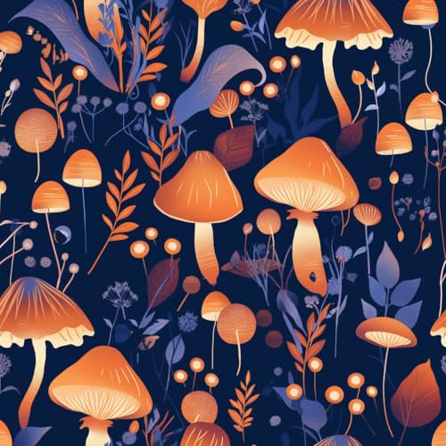 JIAOQSS Wandbelag selbstklebend Glitzernder Zauberpilz Pilzgarten einfach anzubringen Klebefolie Möbel Muster Möbelfolie Selbstklebend für Schrank Tapete Schlafzimmer Muster von JIAOQSS