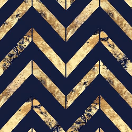 Klebefolie Möbelfolie Tapete Blau Mit Goldenen Streifen Mustertapete Klebefolie Möbel Tapete Kinderzimmer Muster Dekofolie Möbelfolie Selbstklebend Wand Tapeten Wohnzimmer Schrankfolie Klebefolie Kin von JIAOQSS