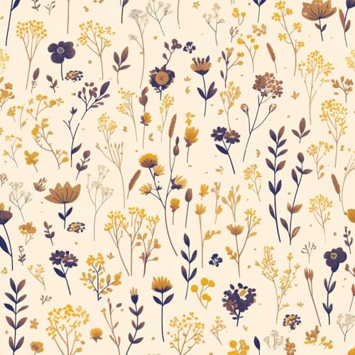 Klebefolie Möbelfolie Tapete Retro Orange Blume Blatt Löwenzahn einfach anzubringen Klebefolie Möbel Dekorfolie Selbstklebend Küche Klebetapete Muster Tapeten Wassdicht DIY Wohnzimmer Wandtapete von JIAOQSS