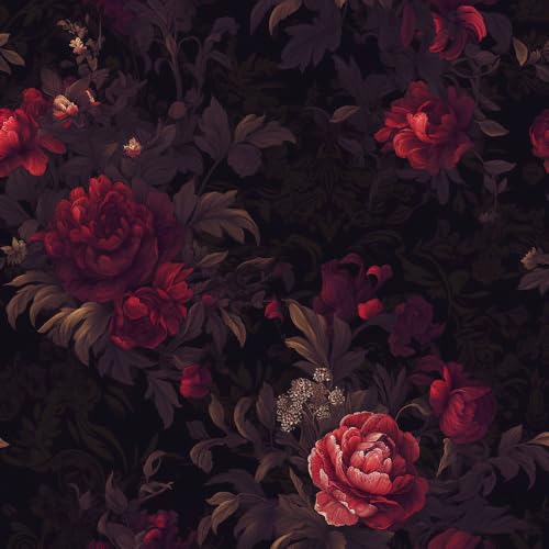 Klebefolie Möbelfolie Tapete Vintage Blumen Kontaktpapier Dunkelschwarzes Ölgemälde Pfingstrosenblüten Möbelfolie Selbstklebend Klebefolie Muster Wasserdichte Möbelaufkleber Vinyl Folie für Möbel, Kü Klebefolie Möbelfolie Tapete Vintage Blumen Kontaktpapier Dunkelschwarzes Ölgemälde Pfingstrosenblüten Möbelfolie Selbstklebend Klebefolie Muster Wasserdichte Möbelaufkleber Vinyl Folie für Möbel, Kü von JIAOQSS