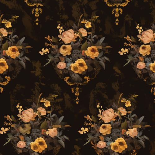 Klebefolie Möbelfolie Tapete Vintage Blumen Pfingstrose Rosa Orange Blume einfach anzubringen Klebefolie Muster Möbelfolie Selbstklebend Möbelaufkleber Wasserdichte Klebetapete Vinyl Folie für Möbel von JIAOQSS