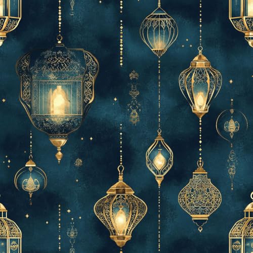JIAOQSS Klebefolie für Wände Retro Blau Gold Laterne Arabische Laterne Mustertapete Klebefolie Vinyl Möbelfolie Wandpapier Dekorfolie Muster Folie für Wohnzimmer Schlafzimmer Küche Wand Möbel JIAOQSS Klebefolie für Wände Retro Blau Gold Laterne Arabische Laterne Mustertapete Klebefolie Vinyl Möbelfolie Wandpapier Dekorfolie Muster Folie für Wohnzimmer Schlafzimmer Küche Wand Möbel von JIAOQSS