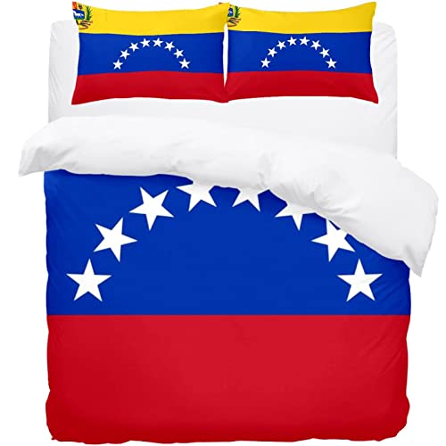 Bettwäsche-Set, Motiv: Flagge von Venezuela, für Doppelbett, weicher Mikrofaser-Bettbezug mit Kissenbezügen, Bettwäscheset von JIAOXM