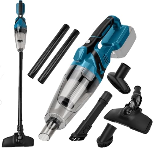 Akku Staubsauger für Makita 18V Akkus,10500Pa 4-in-1 Tragbarer Handstaubsauger, 140W Staubsauger Kabellos mit 0,75L Großer Staubbecher,für Tierhaare/Teppiche/Hartböden/Auto(ohne Akku) von JIAQINGDA