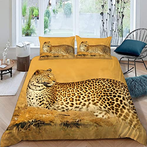 Bettwäsche 135×200 3D Druck 2teilig Afrikanischer Leopard Bettwäsche-Sets Weiche kuschelig Mikrofaser mit Reißverschluss Safari Sommer Bettbezug mit 1 Kissenbezug 80x80 cm Jungen Mädchen Bettwäsche 135×200 3D Druck 2teilig Afrikanischer Leopard Bettwäsche-Sets Weiche kuschelig Mikrofaser mit Reißverschluss Safari Sommer Bettbezug mit 1 Kissenbezug 80x80 cm Jungen Mädchen von JIARAO