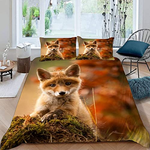 JIARAO 100% Mikrofaser Bettwäsche-Sets 155x220 3teilig 3D Motiv Brauner Fuchs Jugendliche bettwäsche mit Reißverschluss Tierdruck Jungen Mädchen Bettbezüge mit 2 Kissenbezug 80x80 cm JIARAO 100% Mikrofaser Bettwäsche-Sets 155x220 3teilig 3D Motiv Brauner Fuchs Jugendliche bettwäsche mit Reißverschluss Tierdruck Jungen Mädchen Bettbezüge mit 2 Kissenbezug 80x80 cm von JIARAO