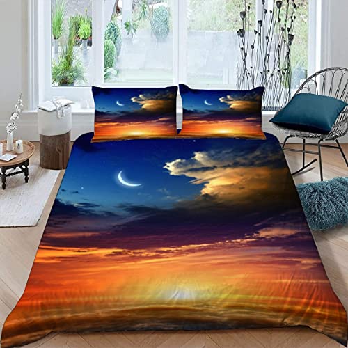 JIARAO Bettwäsche 155×220 3D Druck 3teilig Sonne Mond Bettwäsche-Sets Weiche Mikrofaser mit Reißverschluss Himmel, Sterne Jugendliche Winter Herbst Bettbezüge mit 2 Kissenbezug 80x80 cm JIARAO Bettwäsche 155×220 3D Druck 3teilig Sonne Mond Bettwäsche-Sets Weiche Mikrofaser mit Reißverschluss Himmel, Sterne Jugendliche Winter Herbst Bettbezüge mit 2 Kissenbezug 80x80 cm von JIARAO