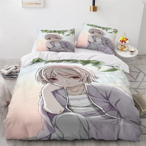 JIARAO Bettwäsche 3D Anime Bettbezug Set 135x200 cm Kinder Bettwäsche Set 3 Teilig Bettbezüge Anime Frau Mikrofaser Bettbezug mit Reißverschluss und 2 Kissenbezug 80x80 cm von JIARAO