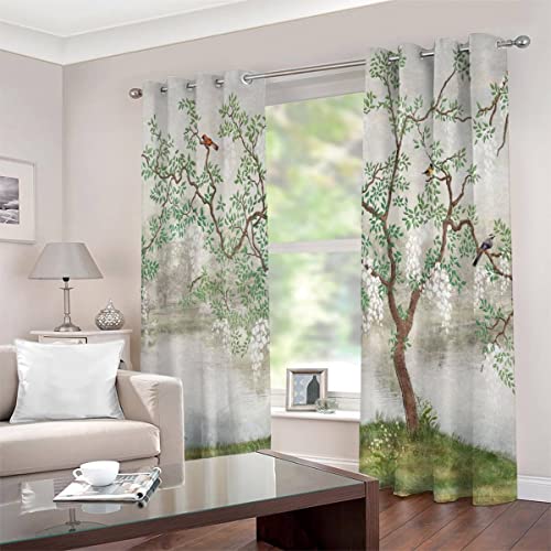 JIARAO Gardinen Vorhänge Ösen 2 Stück Japanischer Garten Vorhang Schlafzimmer Geräuschreduzierung 3D Drucken Baum Am See Luxus Hochwertig Abdunklungsvorhänge 220 x 215 cm BxH JIARAO Gardinen Vorhänge Ösen 2 Stück Japanischer Garten Vorhang Schlafzimmer Geräuschreduzierung 3D Drucken Baum Am See Luxus Hochwertig Abdunklungsvorhänge 220 x 215 cm BxH von JIARAO