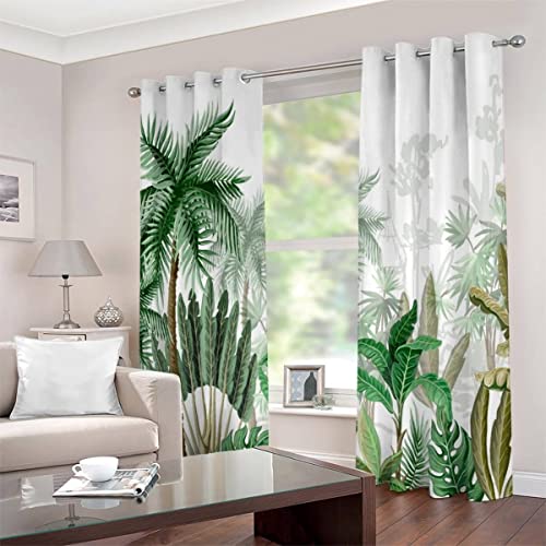 JIARAO Vorhänge mit Ösen 2er Set Regenwald Blickdichte Gardinen Kinderzimmer Vorhänge Grüne Kokospalme Verdunkelungsvorhang Lichtundurchlässige Vorhang mit Ösen 3D Polyester Vorhänge 150 x 166 BxH JIARAO Vorhänge mit Ösen 2er Set Regenwald Blickdichte Gardinen Kinderzimmer Vorhänge Grüne Kokospalme Verdunkelungsvorhang Lichtundurchlässige Vorhang mit Ösen 3D Polyester Vorhänge 150 x 166 BxH von JIARAO