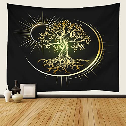 JIARAO Wandteppich Wandbehang 130x150 cm Baum des Lebens Wandbehang Tapisserie Wandtuch Wandkunst Decor für Böhmen Wohnzimmer Schlafzimmer Wohnung Wohnheim von JIARAO